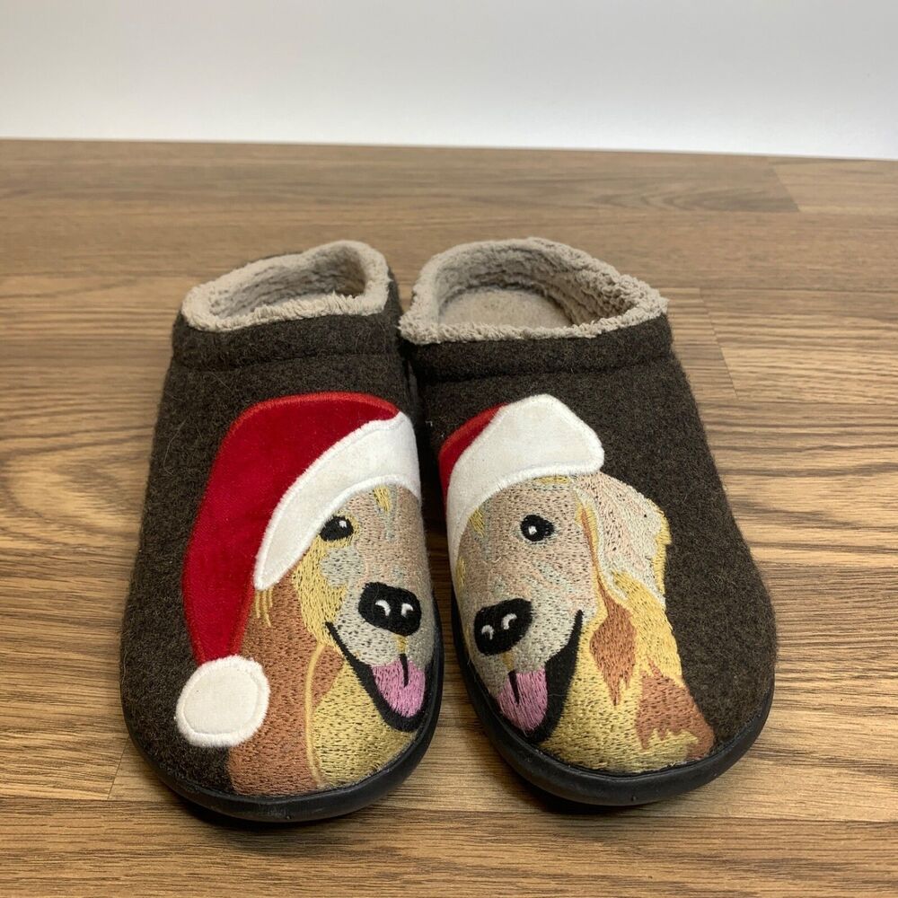 L.L. Bean Daybreak Scuffs Motif House slippers Women’s size 8 Christmas Dog